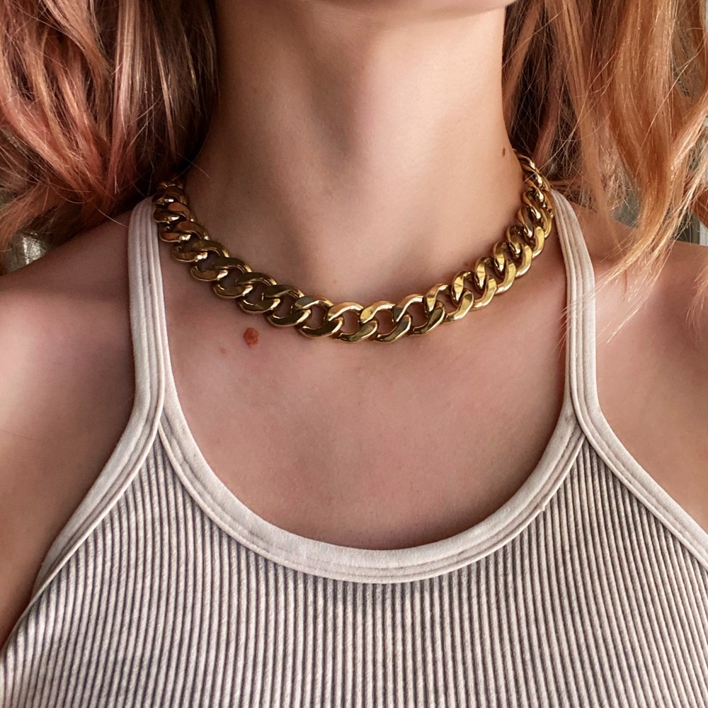 Gold Chain Choker Necklace